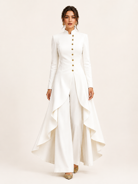 White Suit Womens | Women's Tailored Pant Suit Set