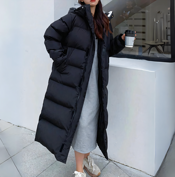 Black Puffer Jacket Women | Windproof Winter Coat 1