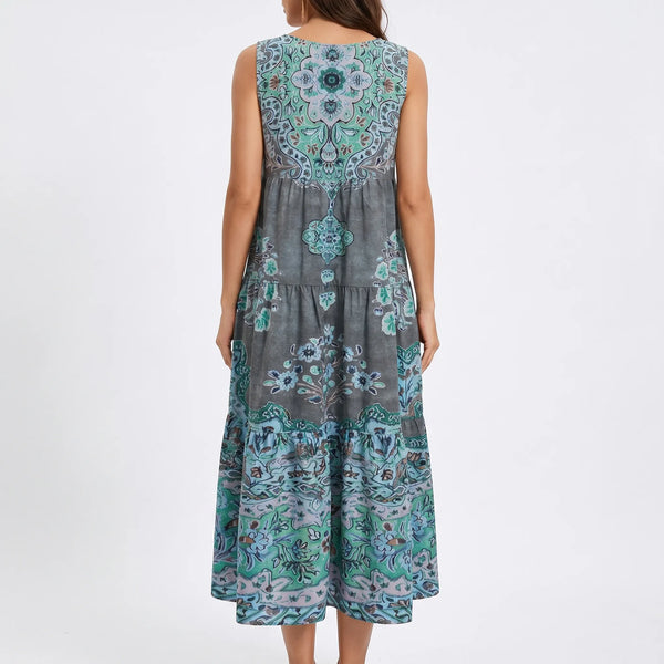Blomsara - Sleeveless Tiered Maxi Dress 1