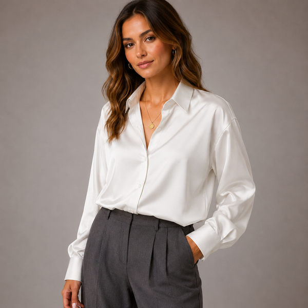 Women’s Satin Blouse – Relaxed Fit with Elegant Sheen 1