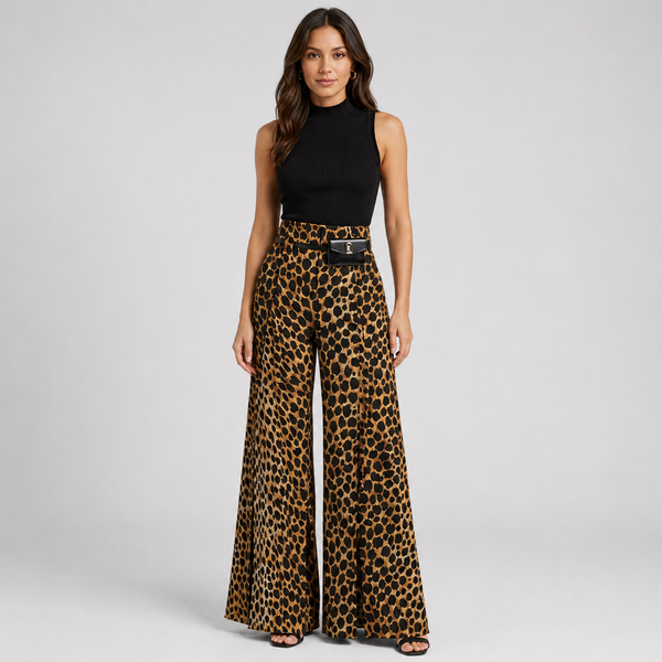 Celina High-Waisted Black Wide Leg Trousers for Women - Elegant & Comfortable Design 1