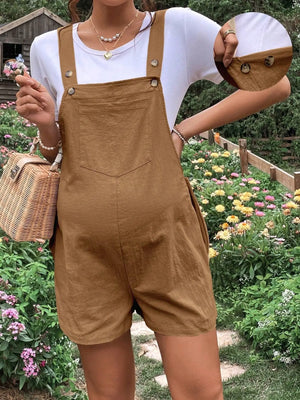 Elegant Maternity Jumpsuit with Adjustable Waist for Expecting Mothers - Casual Pregnancy Overalls in Soft Fabric