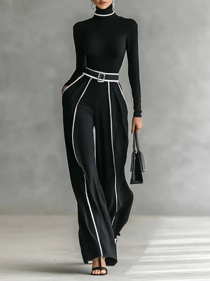 Elegant Turtleneck Set | Women's Two-Piece Outfit