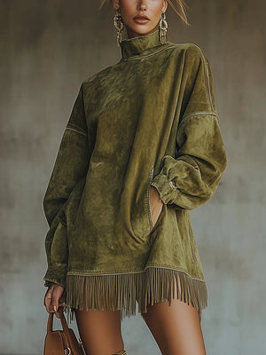 Faux Suede Turtleneck Dress | Women's Casual Dress