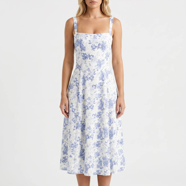 Floressa - Floral Print Corset Midi Dress 1