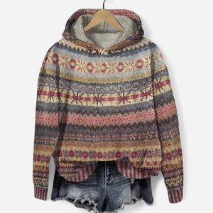 Gabrielle Retro Ethnic Print Hoodie | Casual Streetwear