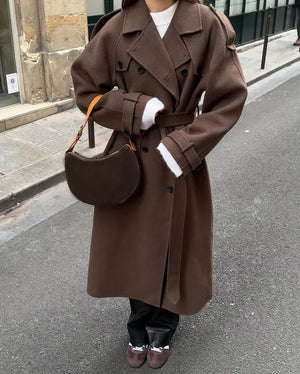 Grace | Women's Wool Trench Coat - Elegant Winter Outerwear