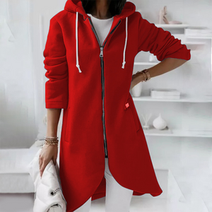 Long Zipper Hoodie for Women | Stylish Sweatshirt