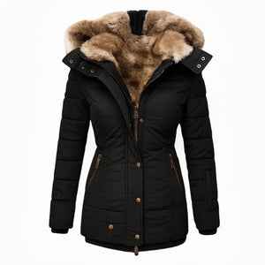 Women's Faux Fur Winter Coat | Elegant Fitted Warm Jacket