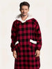 Oversized Flannel Hoodie Blanket 180cm Unisex Pullover Fleece 0