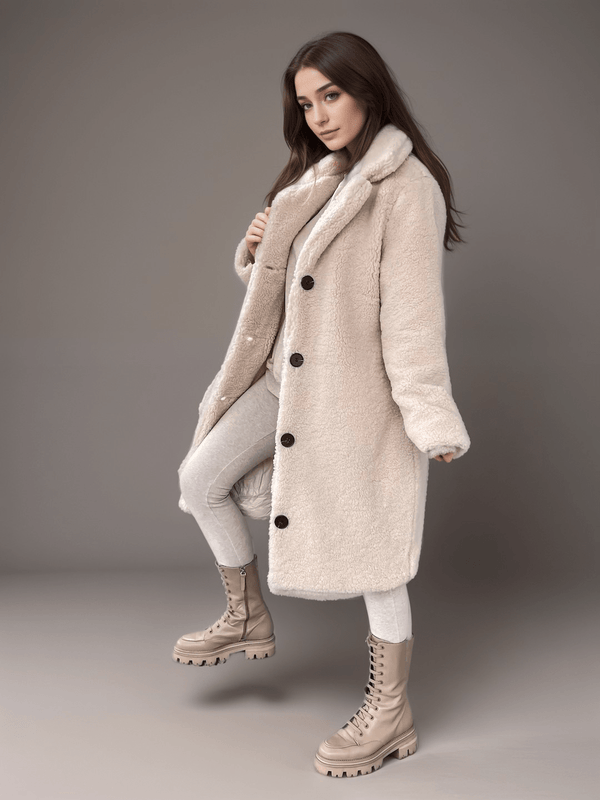 Oversized Teddy Coat | Faux Shearling Winter Jacket with Button Closure | Cozy and Stylish Winter Wear 1