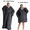 Oversized Wearable Blanket Hoodie 140cm Thick Flannel Sweatshirt 32