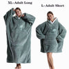 Oversized Wearable Blanket Hoodie 140cm Thick Flannel Sweatshirt 34