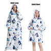 Oversized Wearable Blanket Hoodie 140cm Thick Flannel Sweatshirt 35