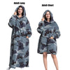 Oversized Wearable Blanket Hoodie 140cm Thick Flannel Sweatshirt 37