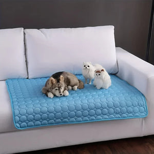 Pet Comfort | Dog Cooling Mat with Breathable Ice Silk | Washable Cushion for Year-Round Comfort