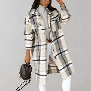 Plaid Long Shacket | Women's Jacket for Oversized Layering