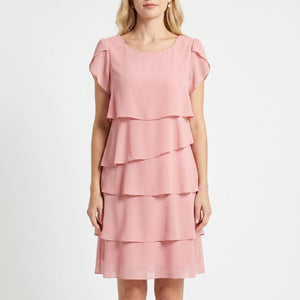 Ruffella - Tiered Ruffle Short Sleeve Dress