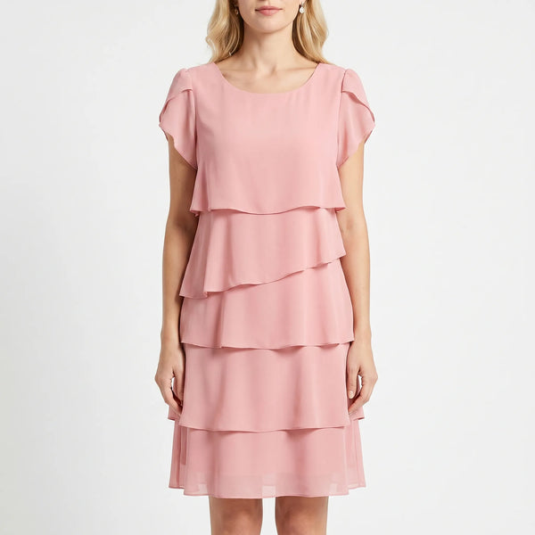 Ruffella - Tiered Ruffle Short Sleeve Dress 1
