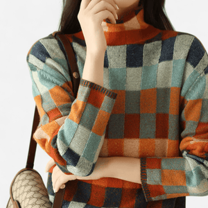 Sanne | Elegant Patchwork Turtleneck Sweater