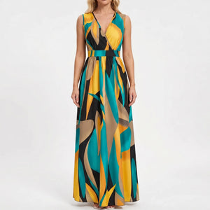 Velatrix - Sleeveless V-Neck Maxi Dress