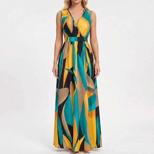Velatrix - Sleeveless V-Neck Maxi Dress 1