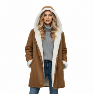 Warm Hooded Coat | Women's Mid-Length Winter Coats