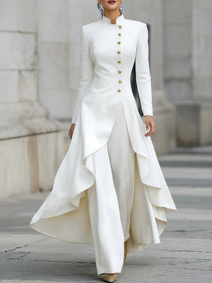 White Suit Womens | Women's Tailored Pant Suit Set