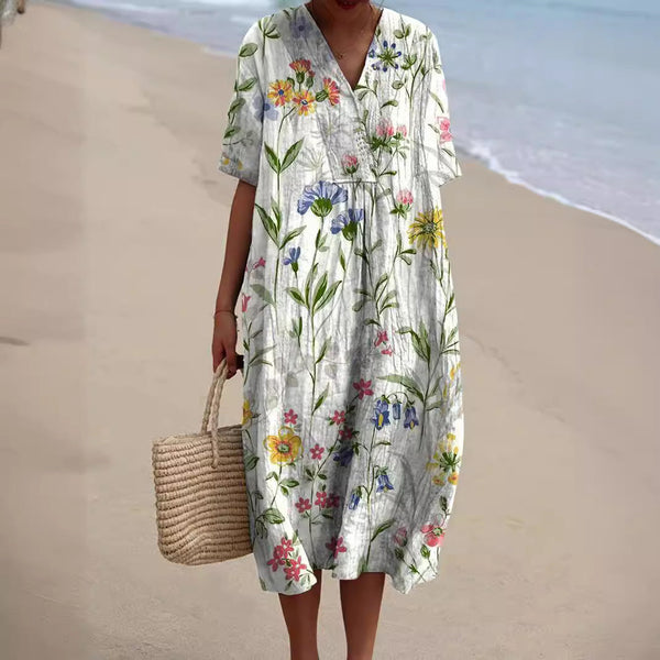 Womens Floral Dress – Colorful Summer Dress with Floral Pattern | Summer Dress with Flowers, Lightweight & Elegant 2
