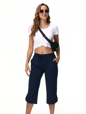 Women's Lightweight Cropped Cargo Pants - Versatile Outdoor and Yoga Wear
