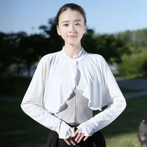 Women's White Shawl Wrap | Lightweight Sunscreen Cape | UV Protection
